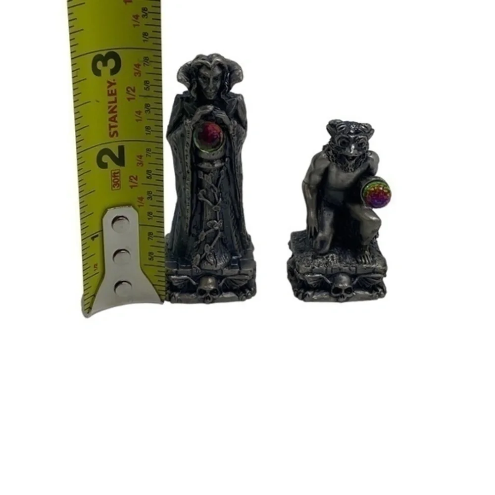 The Magic Crystal Pewter Chess Set  White Witch and Internal Demon Gorham UK
